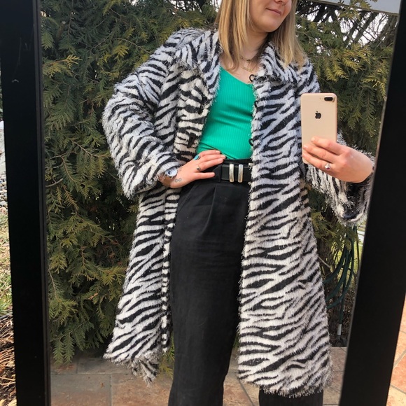 Vintage come n see zebra shabby eyelash swing cardigan duster Medium - Picture 8 of 11